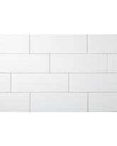 White  4x12 Glossy Ceramic Subway Wall Tile  (Box of 10 Sqft) for Kitchen Backsplash, Bathroom Wall, Accent Wall